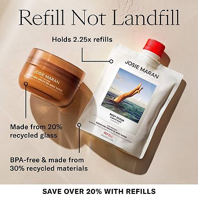 Topless Tangerine - Argan Oil + Sugar Balm Refillable Exfoliating Body Scrub Jar