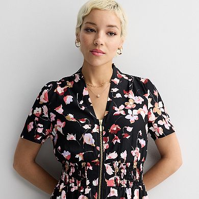 Women's Nine West Zip Front Midi Dress