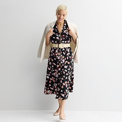 Women's Nine West Zip Front Midi Dress