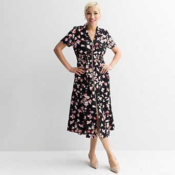 Women's Nine West Zip Front Midi Dress