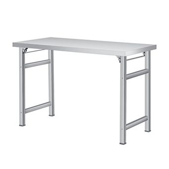 Stainless Steel Folding Table 48x24x31 in 520 lbs Load, Single Tier No Undershelf