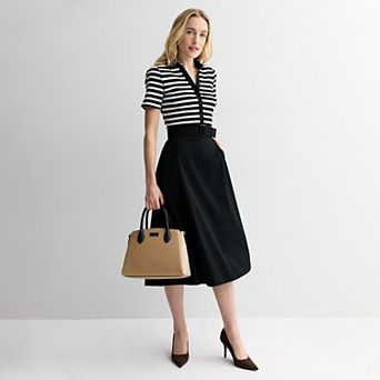 Women's Nine West Front Placket Mix Media Dress