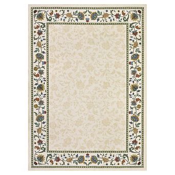 Garvee Washable Vintage Floral Non Slip Area Rug for Bedroom Low Pile Soft Rug for Living Room
