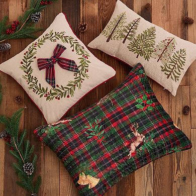 Levtex Home Merry Tartan Trees Throw Pillow