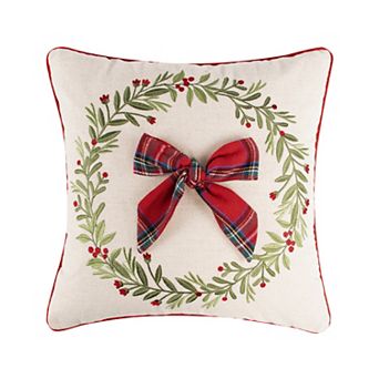 Levtex Home Merry Tartan Bow Throw Pillow