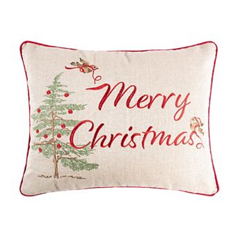 Levtex Home Tinsel Tidings Embroidered Birds & Tree Throw Pillow