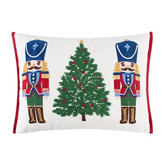Levtex Home Festive Nutcrackers Tree Applique Throw Pillow