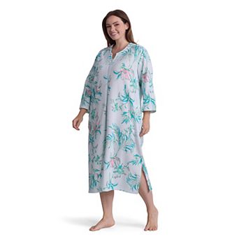 Plus Size Miss Elaine Essentials Quilt-In-Knit Long Robe