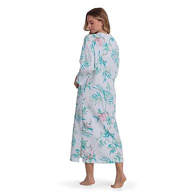 Petite Miss Elaine Essentials Quilt-In-Knit Long Robe