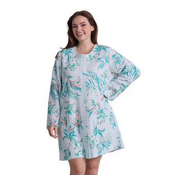 Plus Size Miss Elaine Essentials Quilt-In-Knit Short Robe