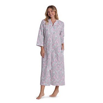 Petite Miss Elaine Essentials Cottonessa Quilt-In-Knit Long Robe