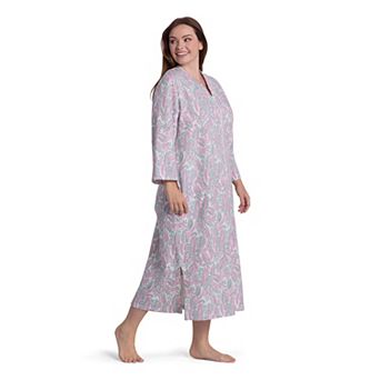 Plus Size Miss Elaine Essentials Cottonessa Quilt-In-Knit Long Robe