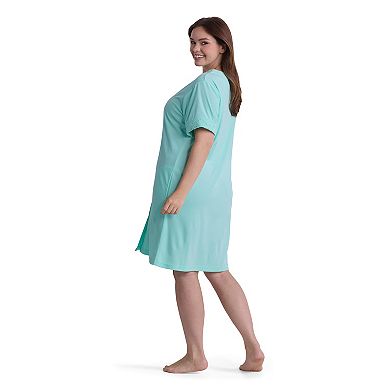 Plus Size Miss Elaine Essentials Terry Short Snap Robe