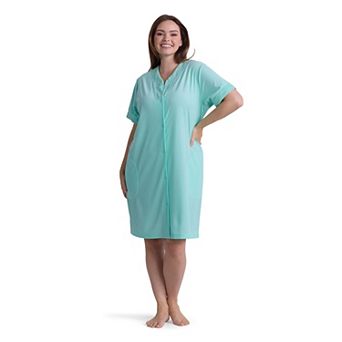 Plus Size Miss Elaine Essentials Terry Short Snap Robe