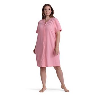 Plus Size Miss Elaine Essentials Terry Short Snap Robe