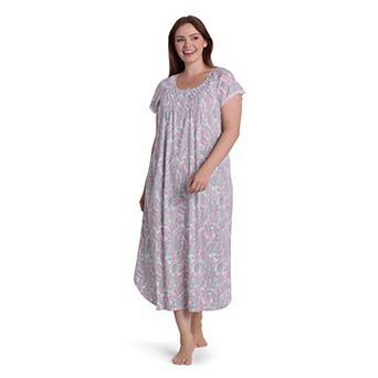 Plus Size Miss Elaine Essentials Cottonessa Long Nightgown