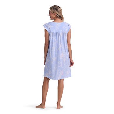 Women's Miss Elaine Essentials Silkyknit Ruffle Cap Sleeves Short Nightgown