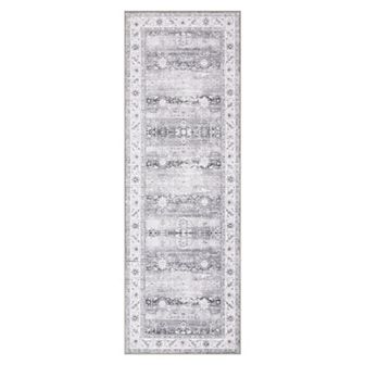 Garvee Vintage Floral Area Rug Machine Washable Low Pile Non Slip Rug for Living Room Bedroom
