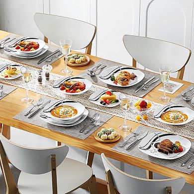 18-piece Porcelain Dinner Service for 6 people, incl. Dessert Plates, Soup Plates, Dinner Plates