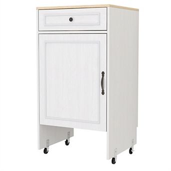Antique White 39.37 in H Accent Cabinet with 1 Drawer