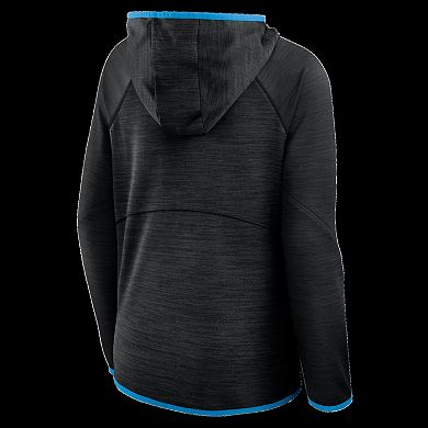 Women's Fanatics Black Carolina Panthers Redzone End Around Pass Raglan Full-Zip Hoodie