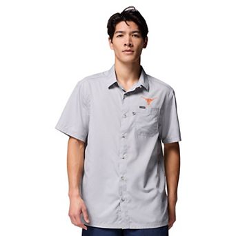Men's Columbia Gray Texas Longhorns Slack Tide Camp Button-Up Shirt