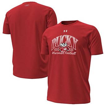 Men's Under Armour Red Wisconsin Badgers Throwback Performance T-Shirt