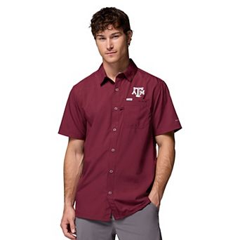 Men's Columbia Maroon Texas A&M Aggies Slack Tide Camp Button-Up Shirt