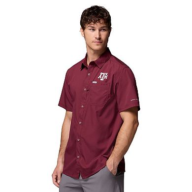 Men's Columbia Maroon Texas A&M Aggies Slack Tide Camp Button-Up Shirt