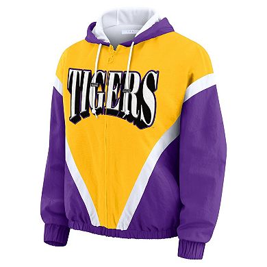 Women's WEAR by Erin Andrews Gold/Purple LSU Tigers Colorblock Full-Zip Windbreaker Jacket