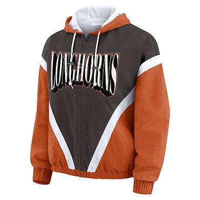 Women's WEAR by Erin Andrews Texas Orange/Gray Texas Longhorns Colorblock Full-Zip Windbreaker Jacket