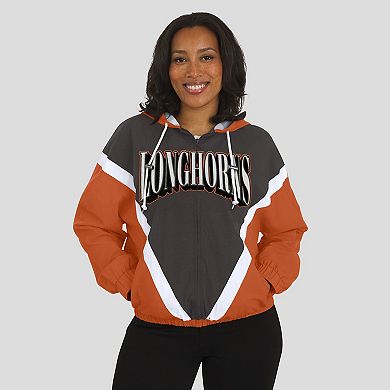 Women's WEAR by Erin Andrews Texas Orange/Gray Texas Longhorns Colorblock Full-Zip Windbreaker Jacket