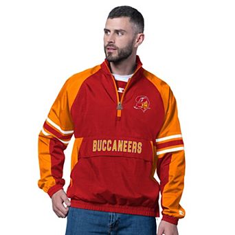 Men's Starter Red Tampa Bay Buccaneers Vintage Logo Prospect Half-Zip Pullover