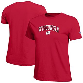 Women's Champion Red Wisconsin Badgers Arched Over Logo T-Shirt
