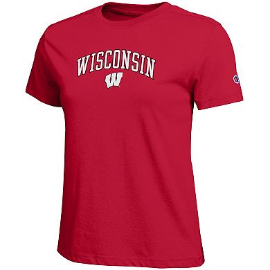 Women's Champion Red Wisconsin Badgers Arched Over Logo T-Shirt