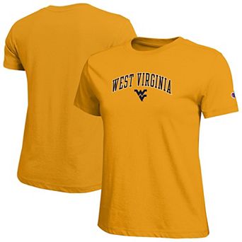 Women's Champion Gold West Virginia Mountaineers Arched Over Logo T-Shirt