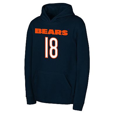 Youth Outerstuff Caleb Williams Navy Chicago Bears Mainliner Player Name & Number Hoodie