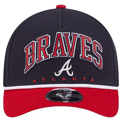 Men's New Era Navy/Red Atlanta Braves Arch 9FORTY A-Frame M-Crown Adjustable Hat