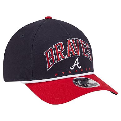 Men's New Era Navy/Red Atlanta Braves Arch 9FORTY A-Frame M-Crown Adjustable Hat