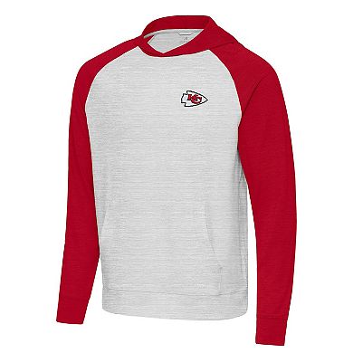 Men's Antigua Red/Gray Kansas City Chiefs Urgent Pullover Hoodie