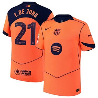 Men's Nike Frenkie de Jong Orange Barcelona 2025/26 Third Authentic Player Jersey