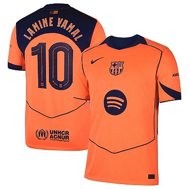 Men's Nike Lamine Yamal Orange Barcelona 2025/26 Third Replica Player Jersey