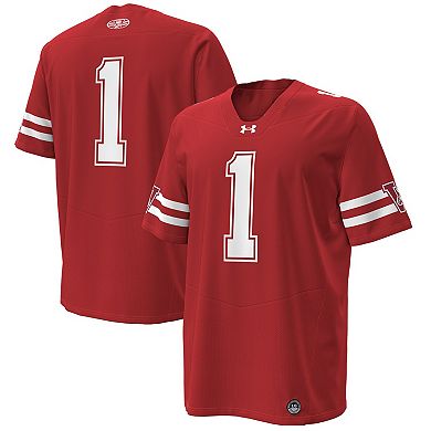 Men's Under Armour #1 Red Wisconsin Badgers 1980 Throwback Home Replica Game Jersey