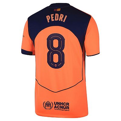 Men's Nike Pedri Orange Barcelona 2025/26 Third Replica Player Jersey