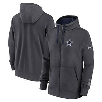 Men's Nike Anthracite Dallas Cowboys Primetime Club Full-Zip Hoodie