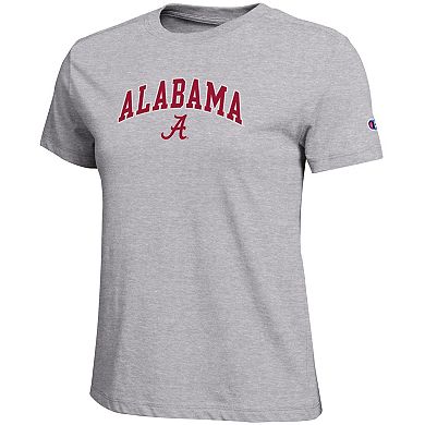 Women's Champion Heather Gray Alabama Crimson Tide Arched Over Logo T-Shirt