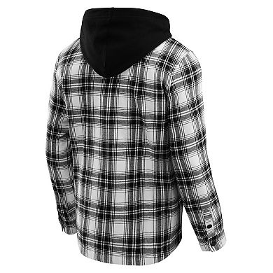 Men's Darius Rucker Collection by Fanatics Black South Carolina Gamecocks Plaid Flannel Quilted Full-Snap Hooded Shacket
