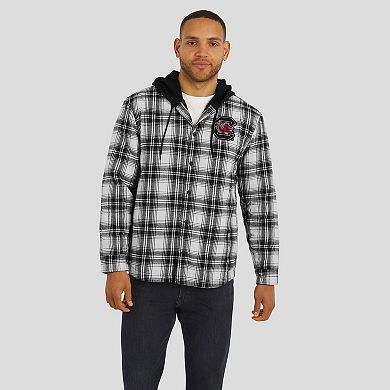 Men's Darius Rucker Collection by Fanatics Black South Carolina Gamecocks Plaid Flannel Quilted Full-Snap Hooded Shacket