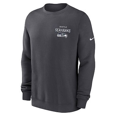 Men's Nike Anthracite Seattle Seahawks Primetime Club Fleece Pullover Sweatshirt