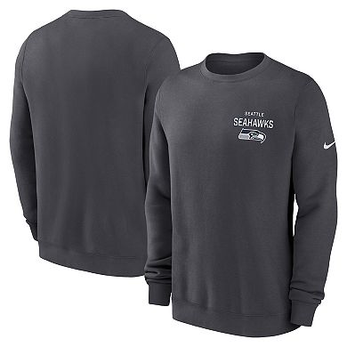 Men's Nike Anthracite Seattle Seahawks Primetime Club Fleece Pullover Sweatshirt